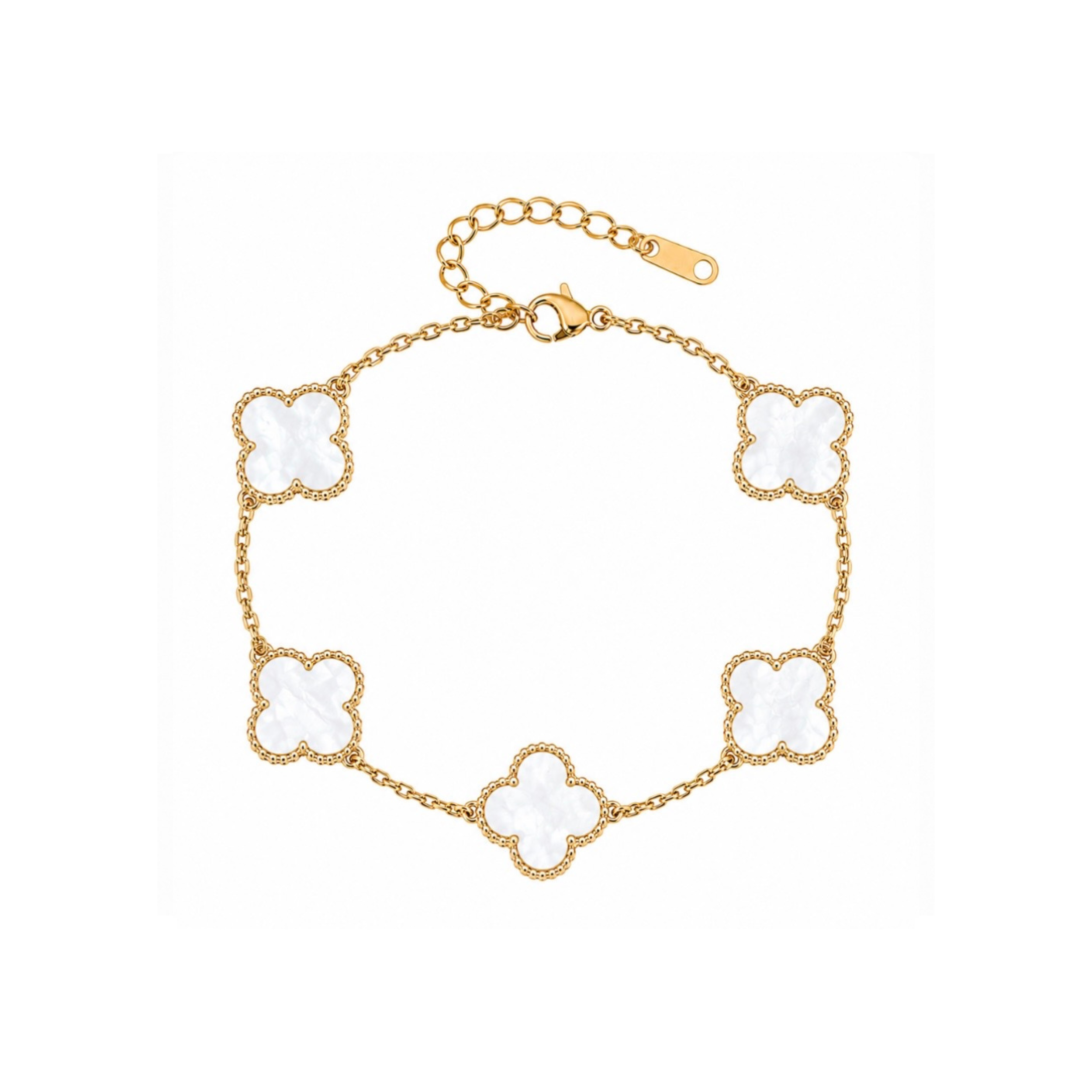 Willow White Bracelet - Gold
