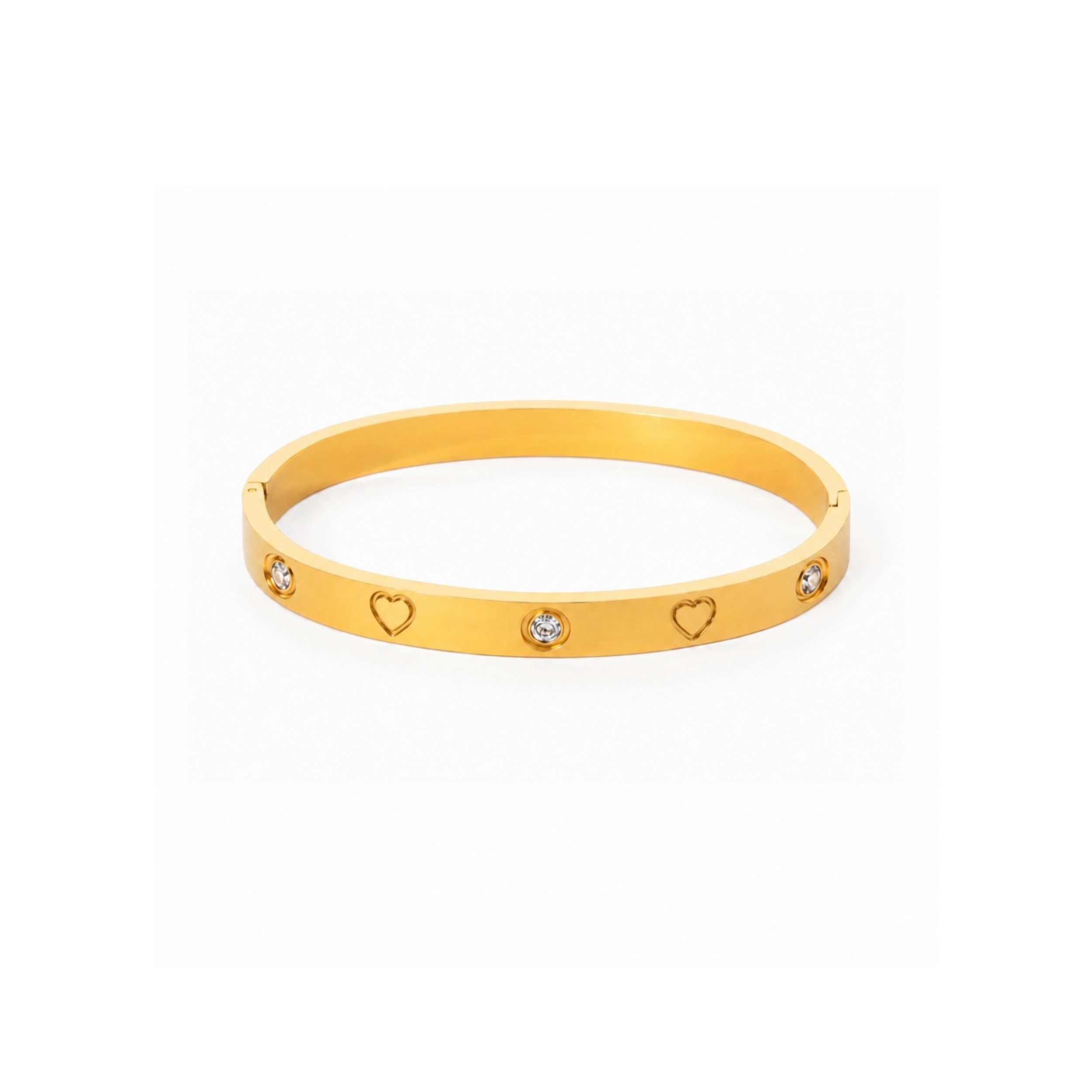 Carrie Heart Bangle Gold Bracelet - Orielle Luxe