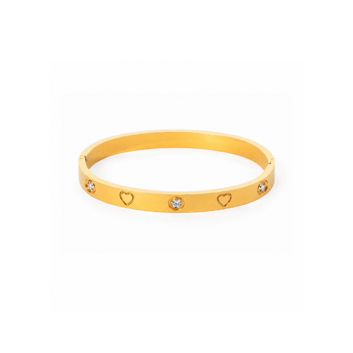 Carrie Heart Bangle Gold Bracelet - Orielle Luxe