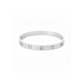 Carrie Heart Bangle - Silver